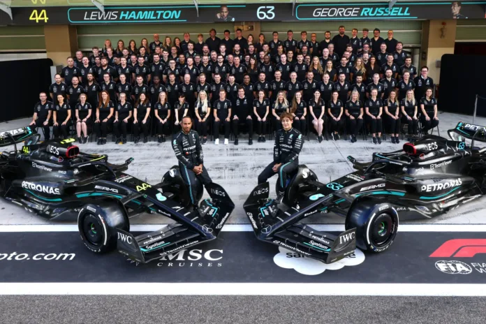 Forma-1, Lewis Hamilton, George Russell, Mercedes, Abu-dzabi Nagydíj 2023, csütörtök