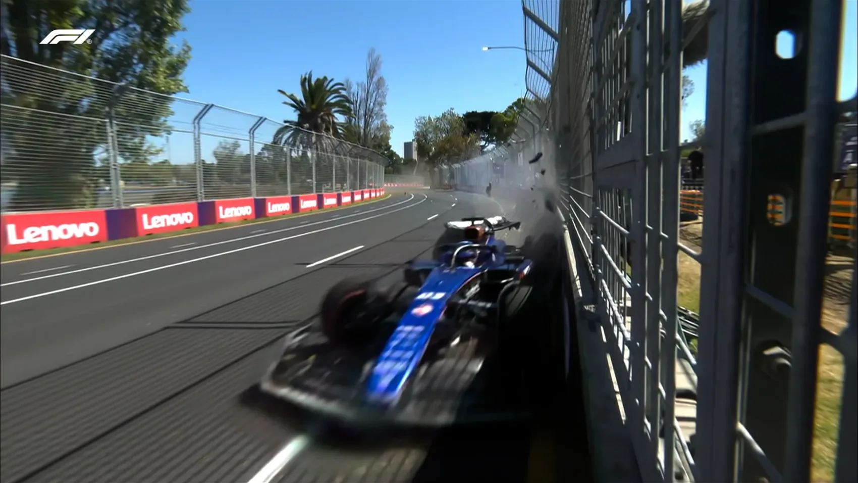 Alex Albon, Williams, Ausztrál Nagydíj, baleset