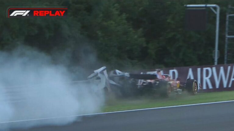 Leclerc szokatlan helyen törte össze a Ferrarit a hungaroringi második edzésen (videó)