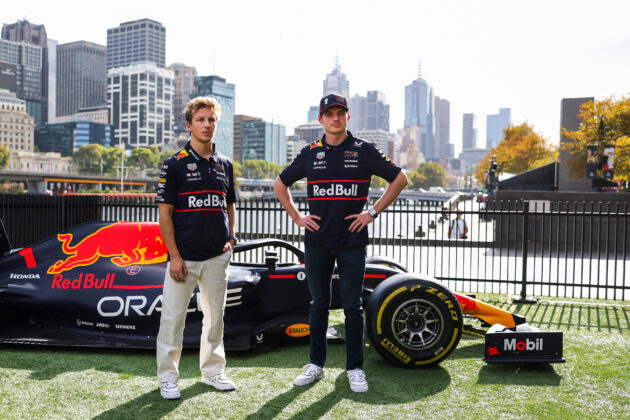 Max Verstappen, Liam Lawson, Red Bull, Ausztr&aacute;l Nagyd&iacute;j