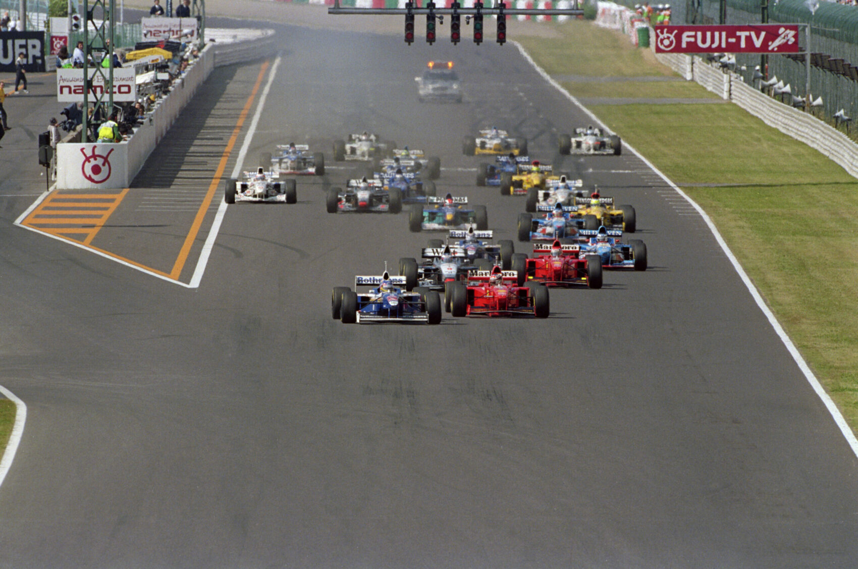 1997, Japán Nagydíj, rajt, Villeneuve, Schumacher, Williams, Ferrari