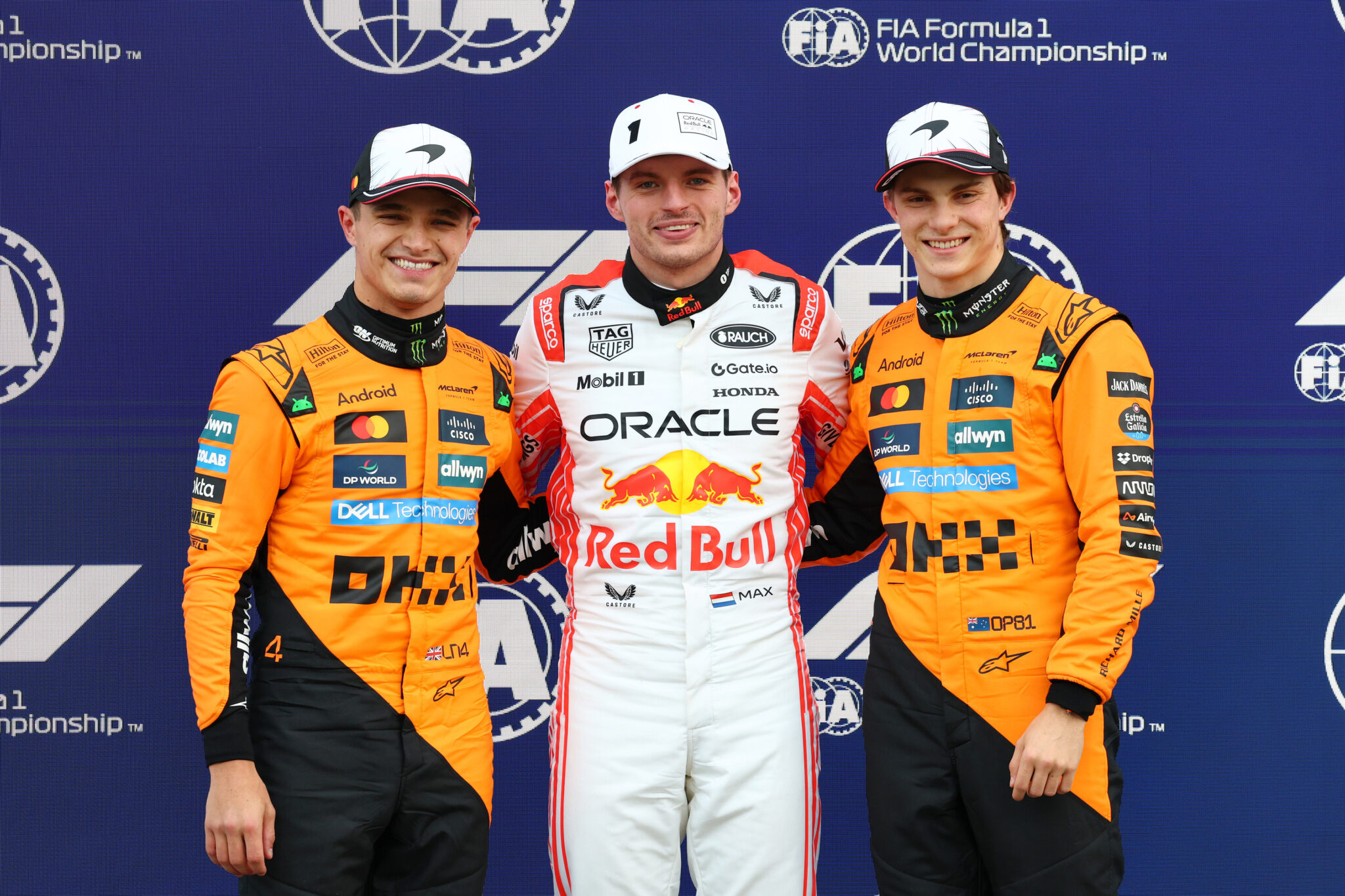 Norris, Verstappen, Piastri