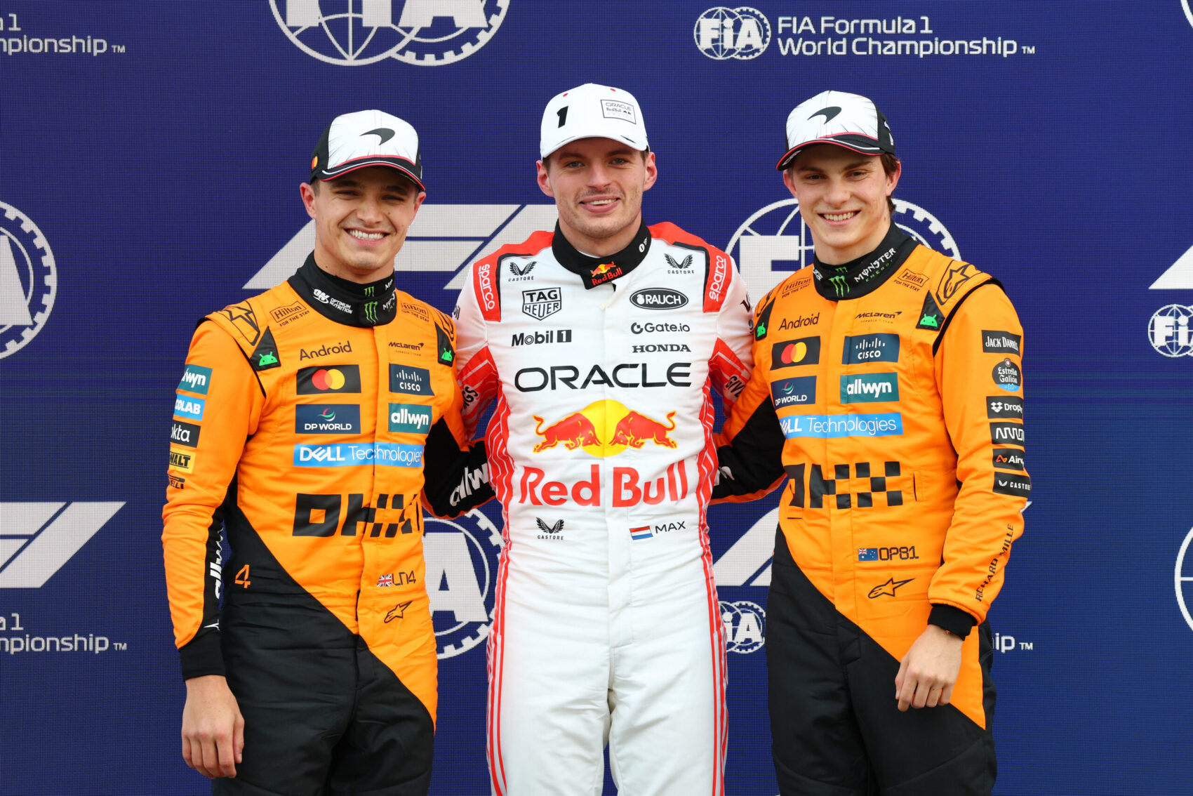 Norris, Verstappen, Piastri