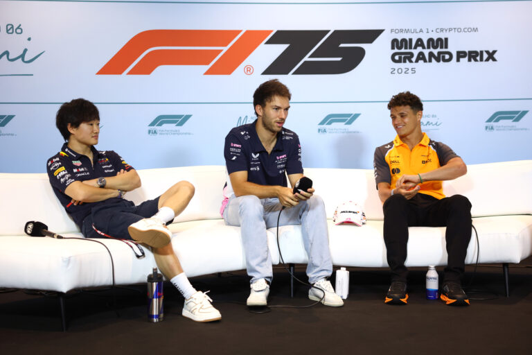 Forma-1, Yuki Tsunoda, Pierre Gasly, Lando Norris, Miami Nagydíj 2025, csütörtök