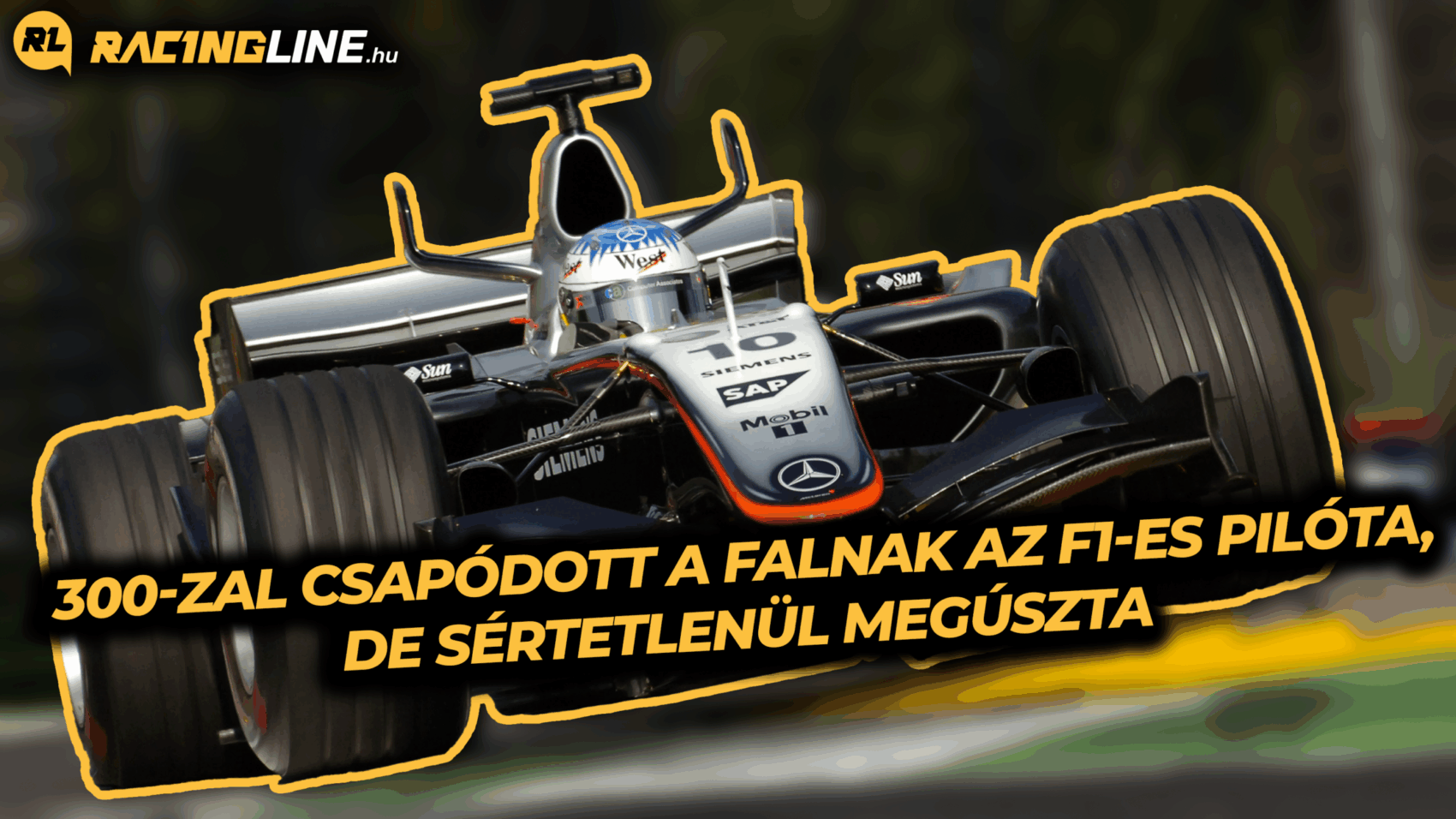 304-gyel nekivágódni a falnak? – 20 éve történt a rekordot tartó F1-es baleset (videó)