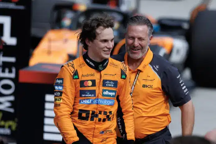 Piastri, Brown, McLaren