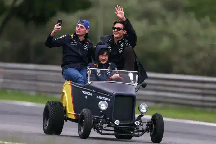 Verstappen, Tsunoda, Russell