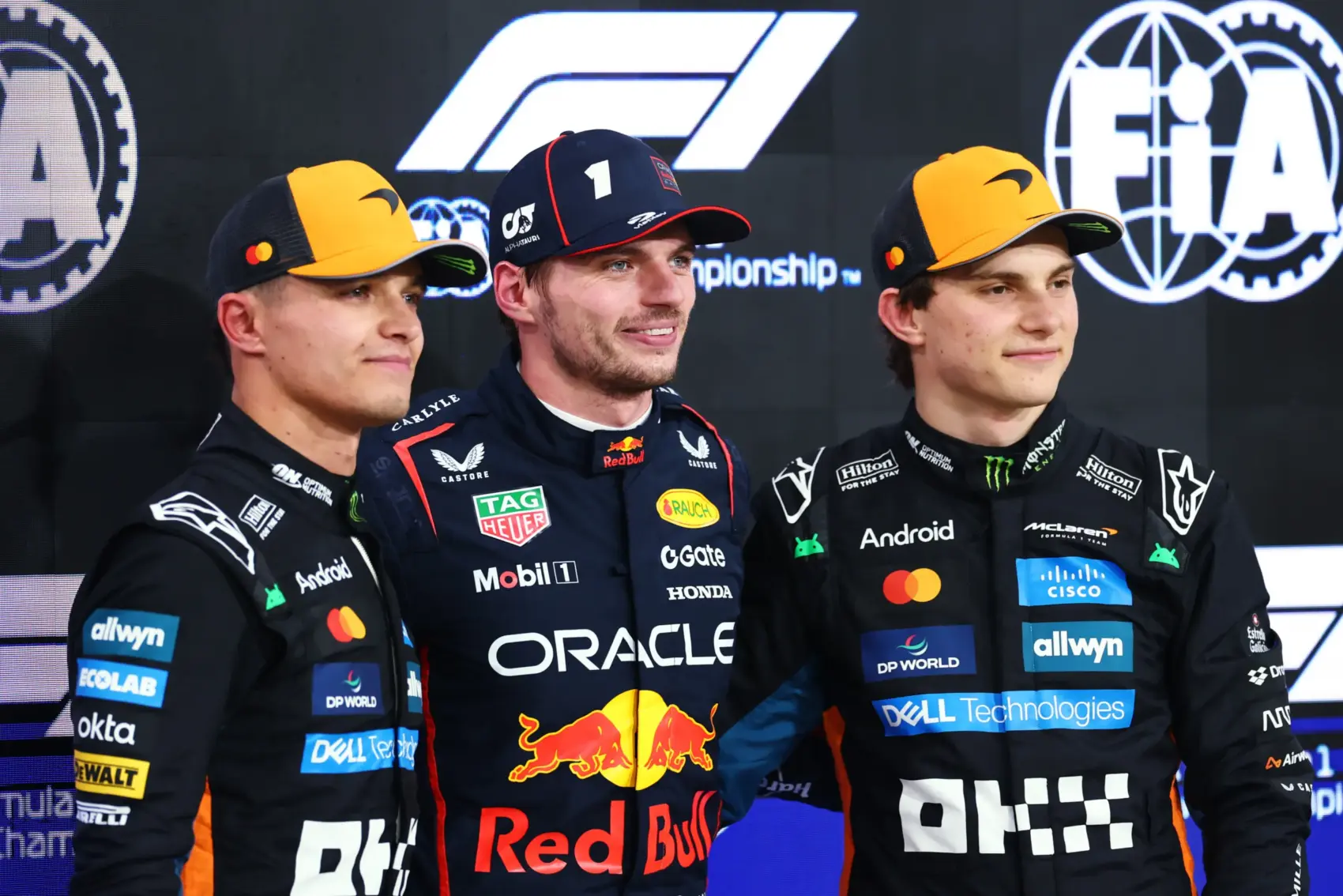 Norris, Verstappen, Piastri