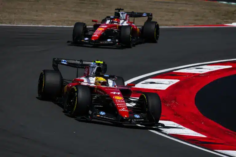 Hamilton, Leclerc, Ferrari