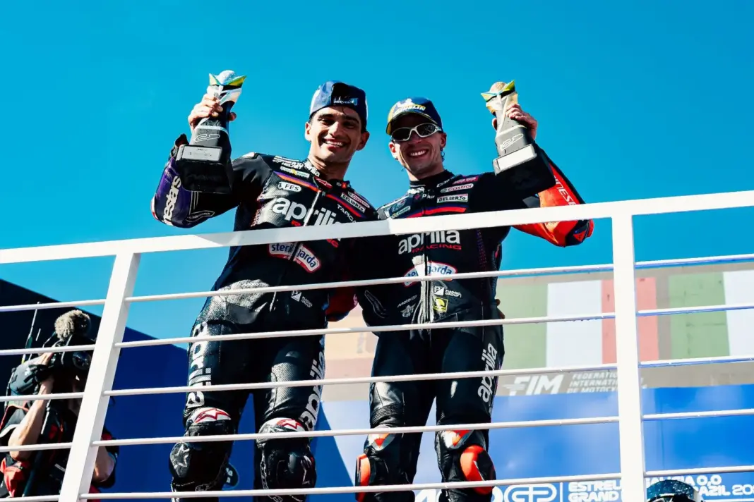 Jorge Martín, Marco Bezzecchi, Aprilia, Brazil Nagydíj, 2026, vasárnap