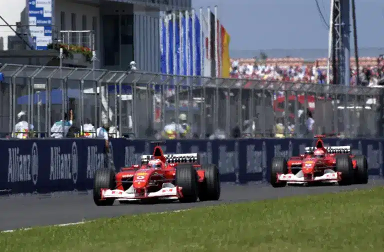 Barrichello, Schumacher, Ferrari, 2002, Európa Nagydíj