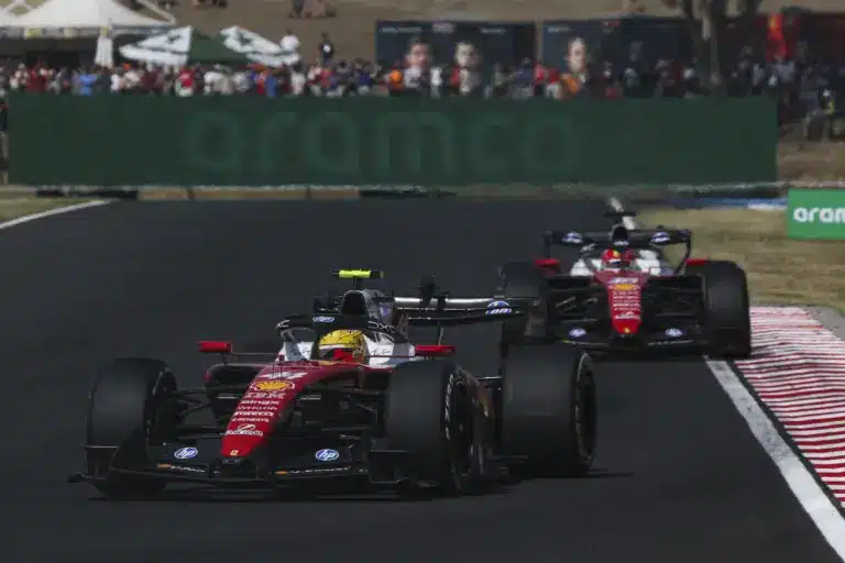 Hamilton Leclerc Ferrari Magyar Nagydíj