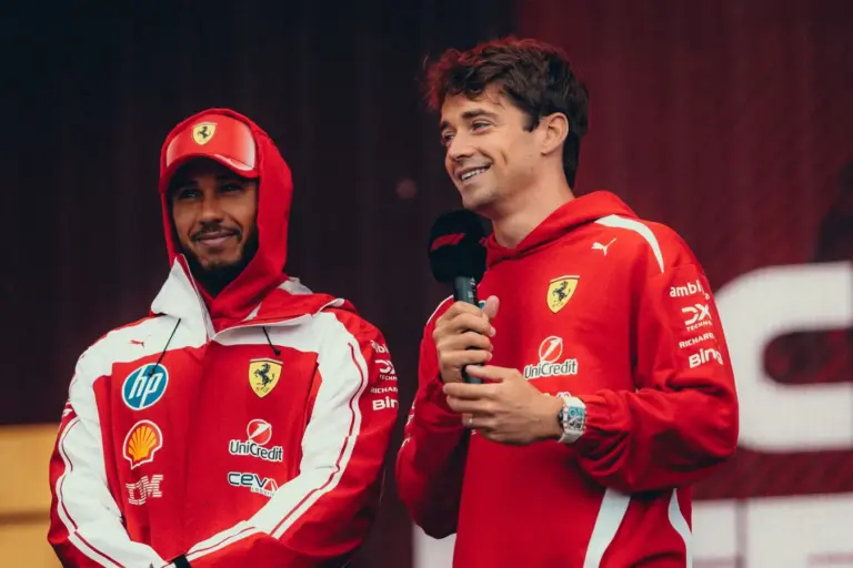Hamilton, Leclerc, Ferrari