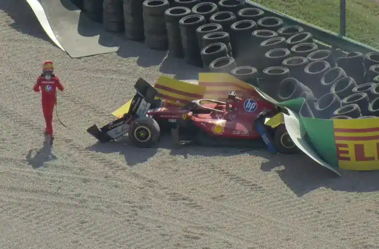 Leclerc, Ferrari, Monza, baleset